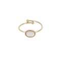 Bague Ovale Nacre Blanche