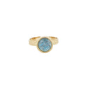 Bague Anneau Texturé Apatite Bleue