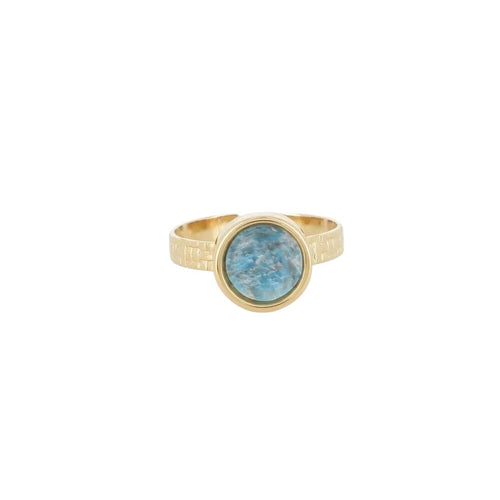 Bague Anneau Texturé Apatite Bleue