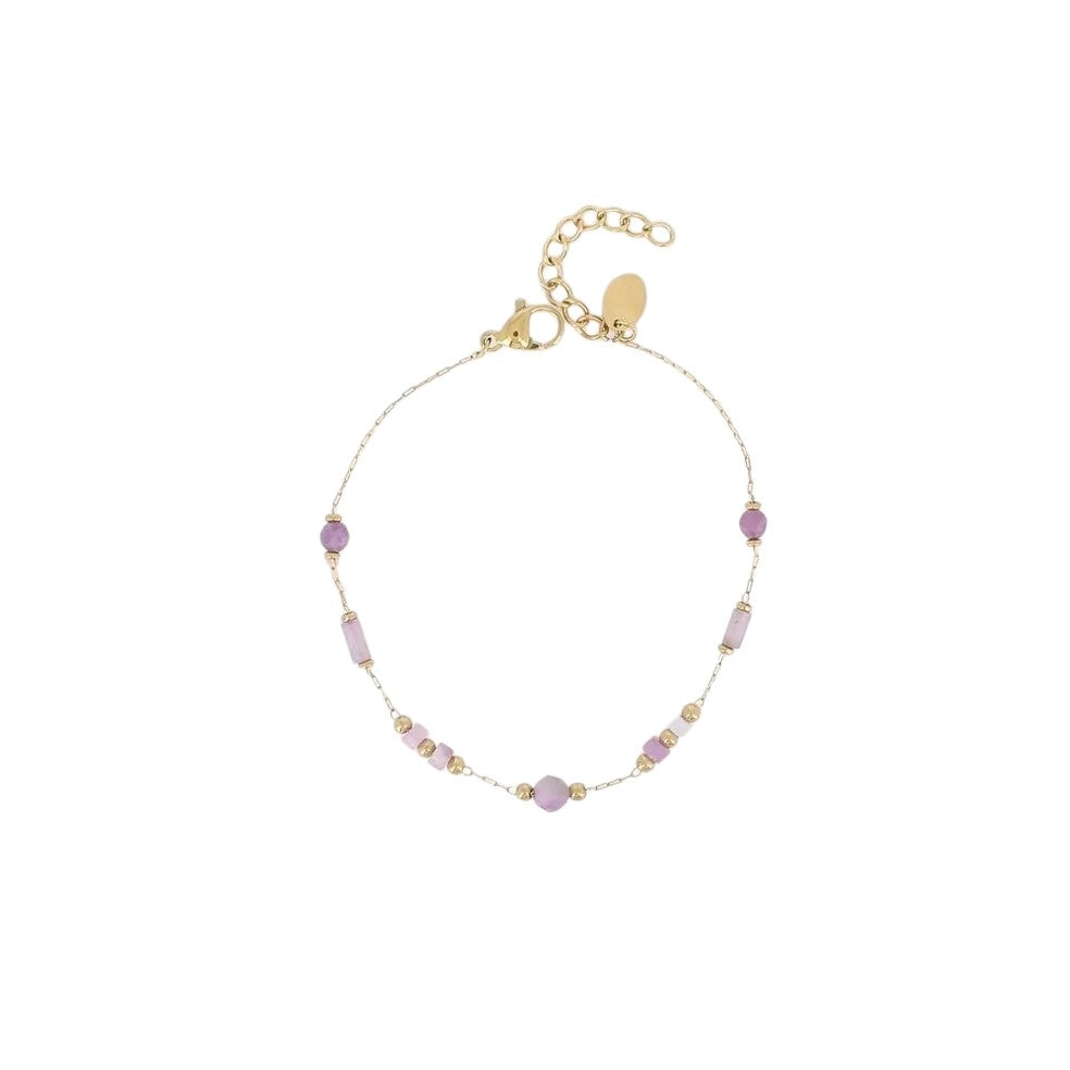 Bracelet Améthyste & Perles d'Eau Douce Doré