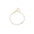 Bracelet Double Rang Tourmaline Rose & Chaîne Serpent Dorée